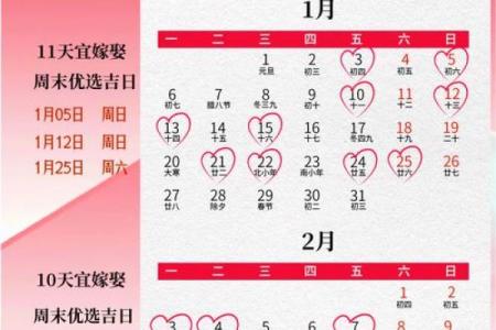 1月份结婚最好吉日