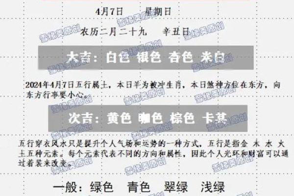 2025年4月7日五行穿衣