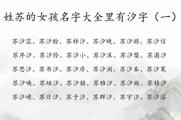 苏姓女孩名字大全-苏姓女孩起名字大全-苏姓名字大全姓名