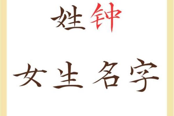 钟姓女孩名字大全-钟姓女孩起名字大全-钟姓名字大全姓名